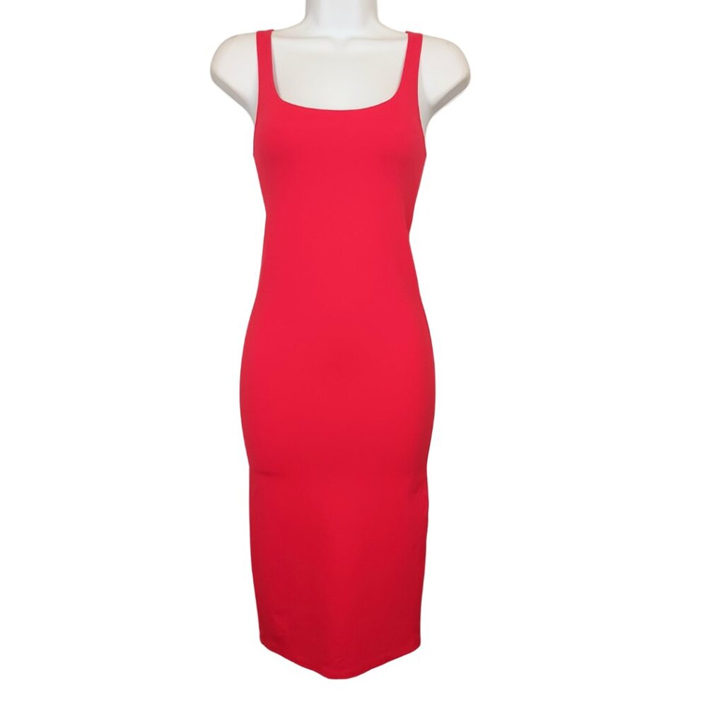 FOREVER 21 Red Dress Sleeveless Bodycon Midi Stretchy Dress Small NWT